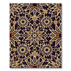Golden Geometric Star Celestial Medallion Rug