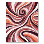 Abstract Terracotta Wave Swirl Rug