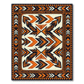 Geometric Amber Black Tribal Chevron Rug