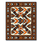 Geometric Amber Black Tribal Chevron Rug