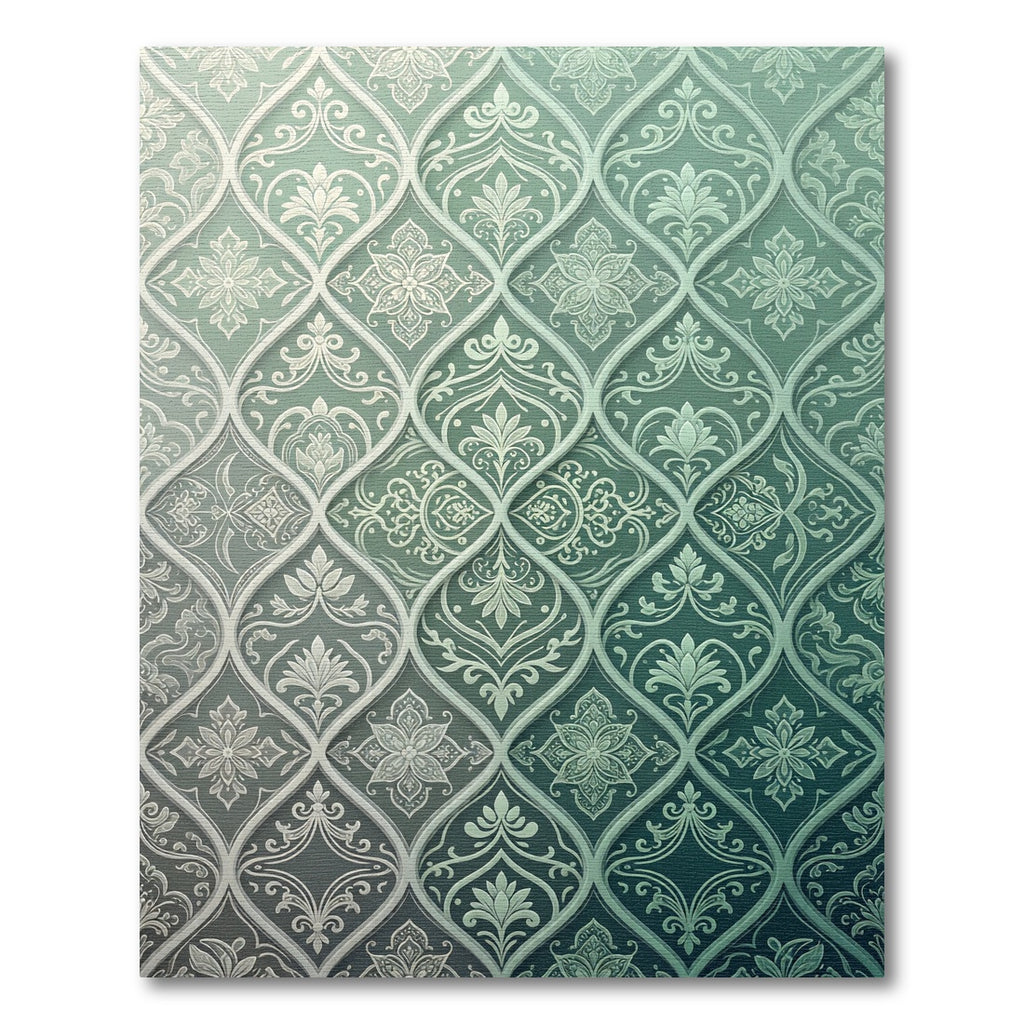 Timeless Teal Floral Lattice Rug