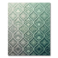 Timeless Teal Floral Lattice Rug