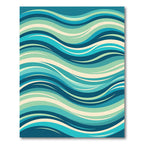 Serene Blue Wavy Coastal Layered Abstract Rug