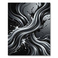 Modern Monochrome Abstract Fluid Flow Rug