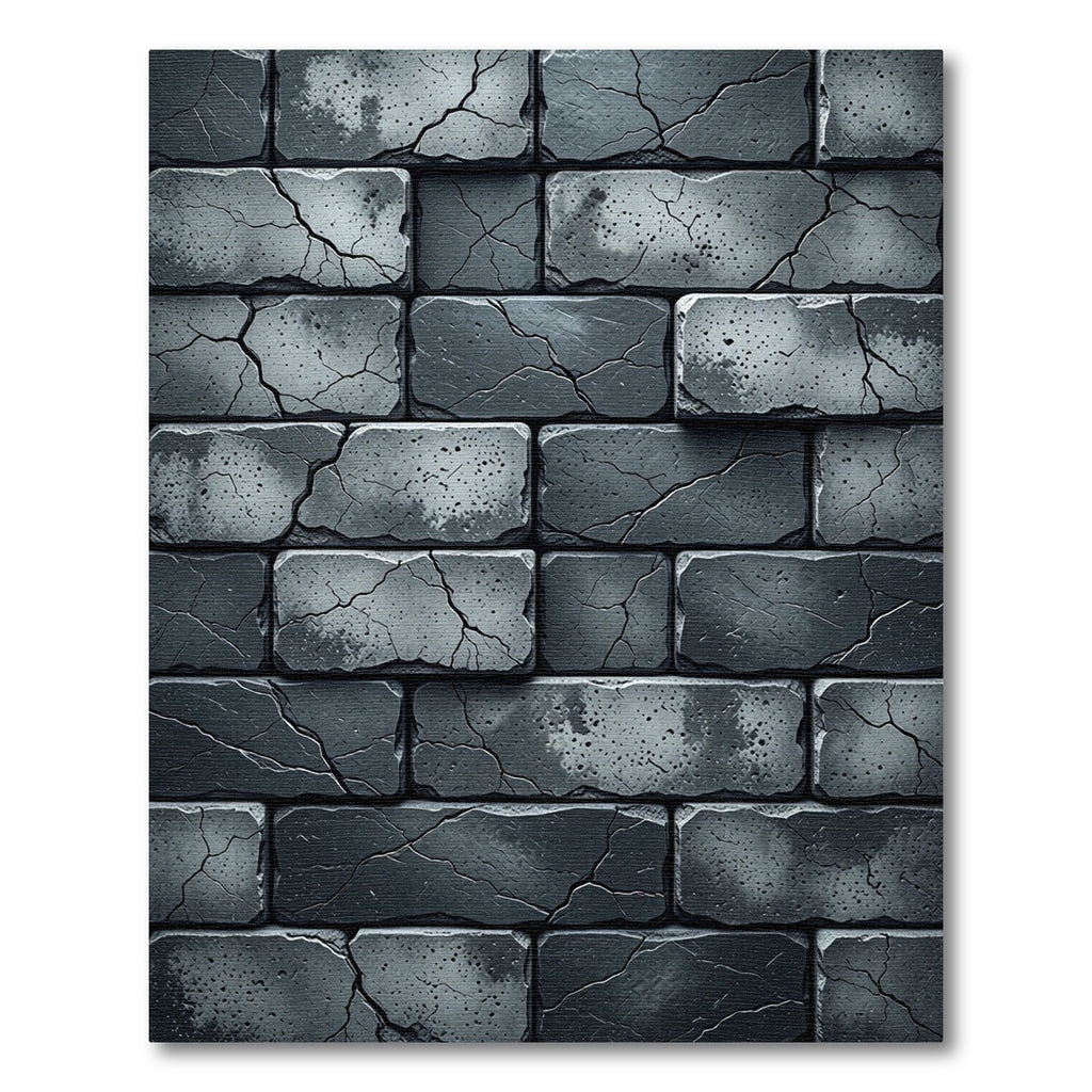 Charcoal Cracked Brick Texture Rug