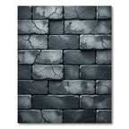 Charcoal Cracked Brick Texture Rug
