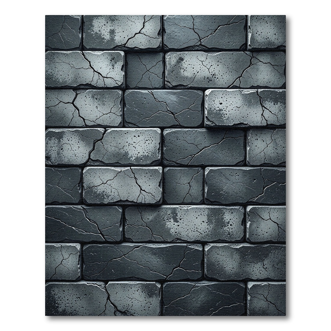 Charcoal Cracked Brick Texture Rug