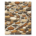 Contemporary Earth Tone River Stone Path Rug