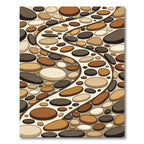 Contemporary Earth Tone River Stone Path Rug