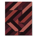 Modern Deep Burgundy Geometric Stripe Rug