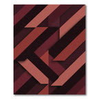 Modern Deep Burgundy Geometric Stripe Rug