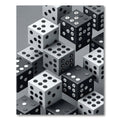 Monochrome Isometric Dice Geometric Grid Rug