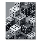 Monochrome Isometric Dice Geometric Grid Rug