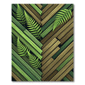 Botanical Fern Leaf Herringbone Wood Plank Rug