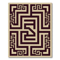 Beige Dark Bronze Geometric Labyrinth Rug