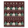 Winter Village Snowflake Christmas Sweater Rug