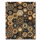 Earth Tone Hexagonal Geometric Artisan Tile Rug