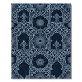 Midnight Blue Ornate Arabesque Arch Rug