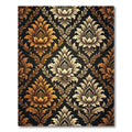 Ornate Golden Floral Damask Rug