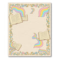 Whimsical Open Books Rainbow Stream Rug