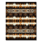 Earthy Brown Tribal Geometric Diamond Rug