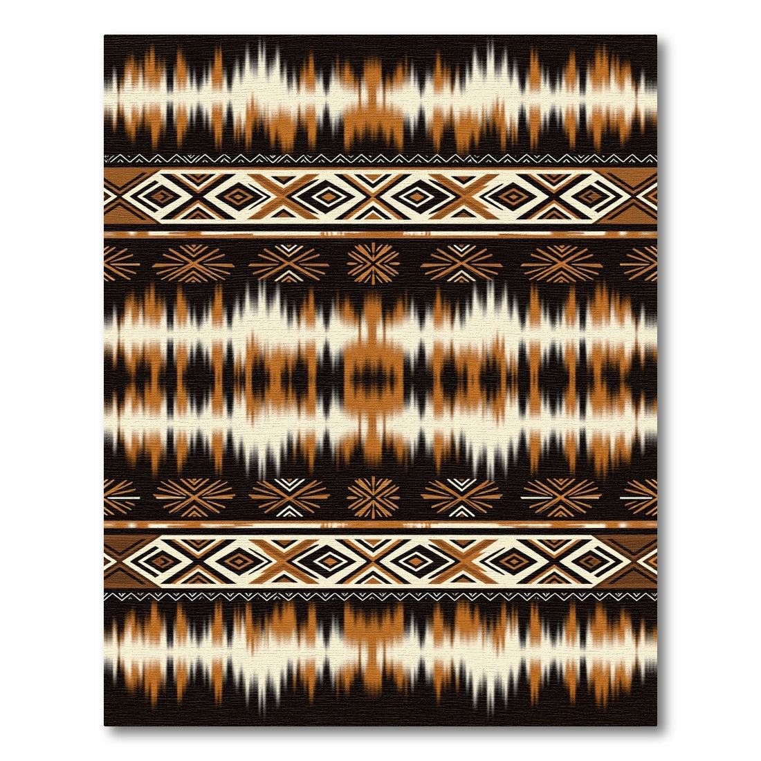 Earthy Brown Tribal Geometric Diamond Rug