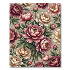 Vintage Pink Cream Peony Blossom Repeat Rug