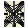 Monochrome Minimalist Highway Interchange Graphic Rug