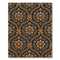 Ornate Gold Floral Damask Pattern Rug