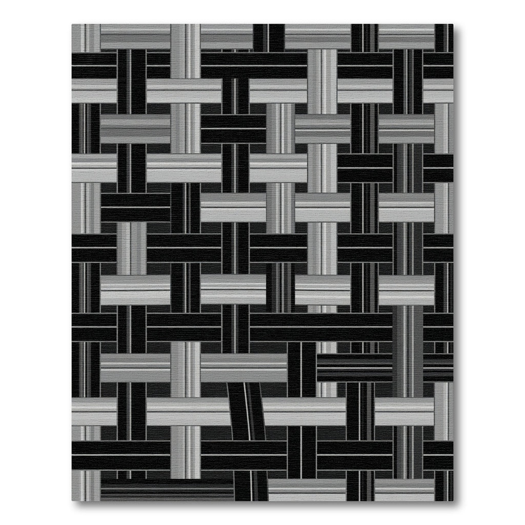 Monochromatic Woven Grid Graphic Rug