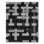 Monochromatic Woven Grid Graphic Rug