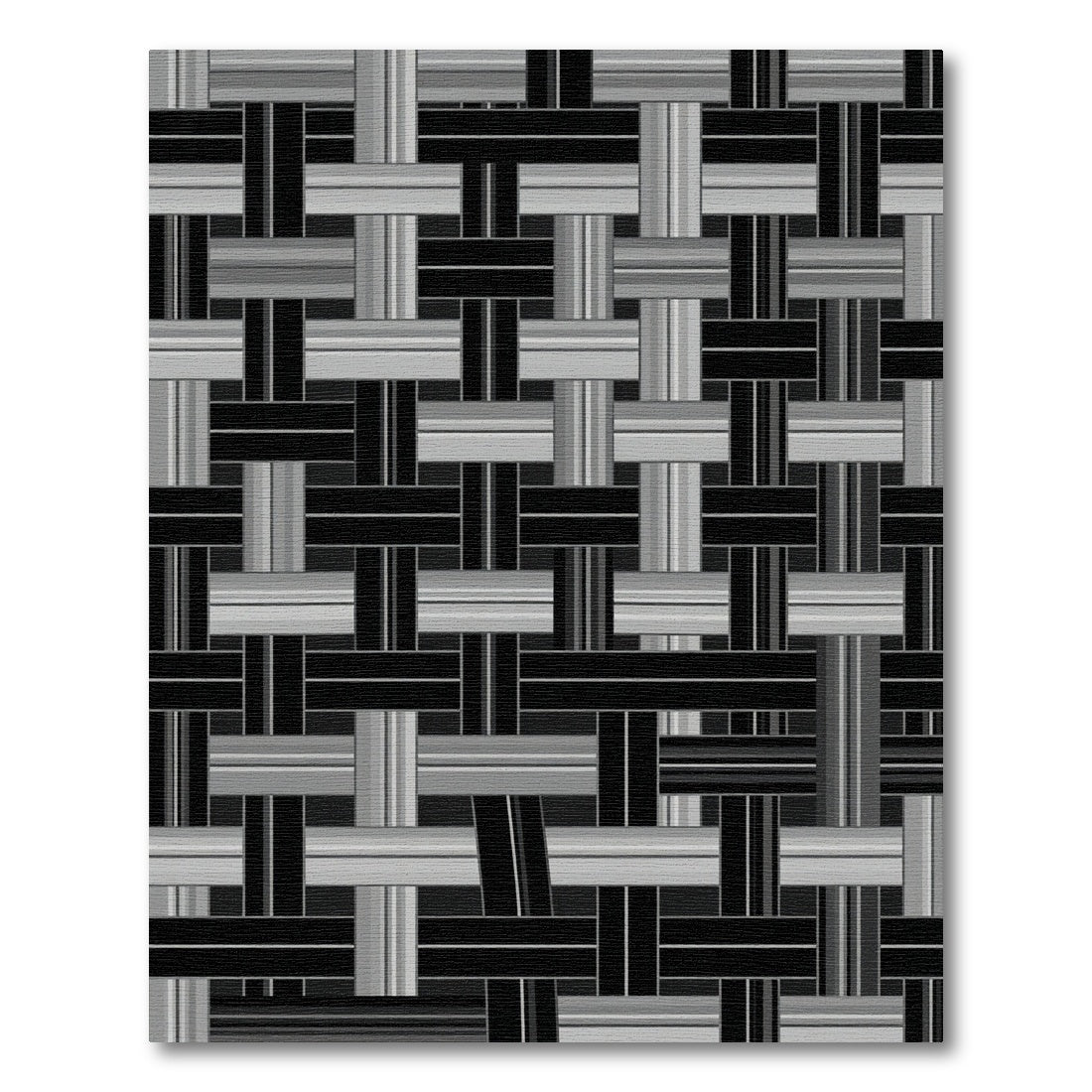 Monochromatic Woven Grid Graphic Rug