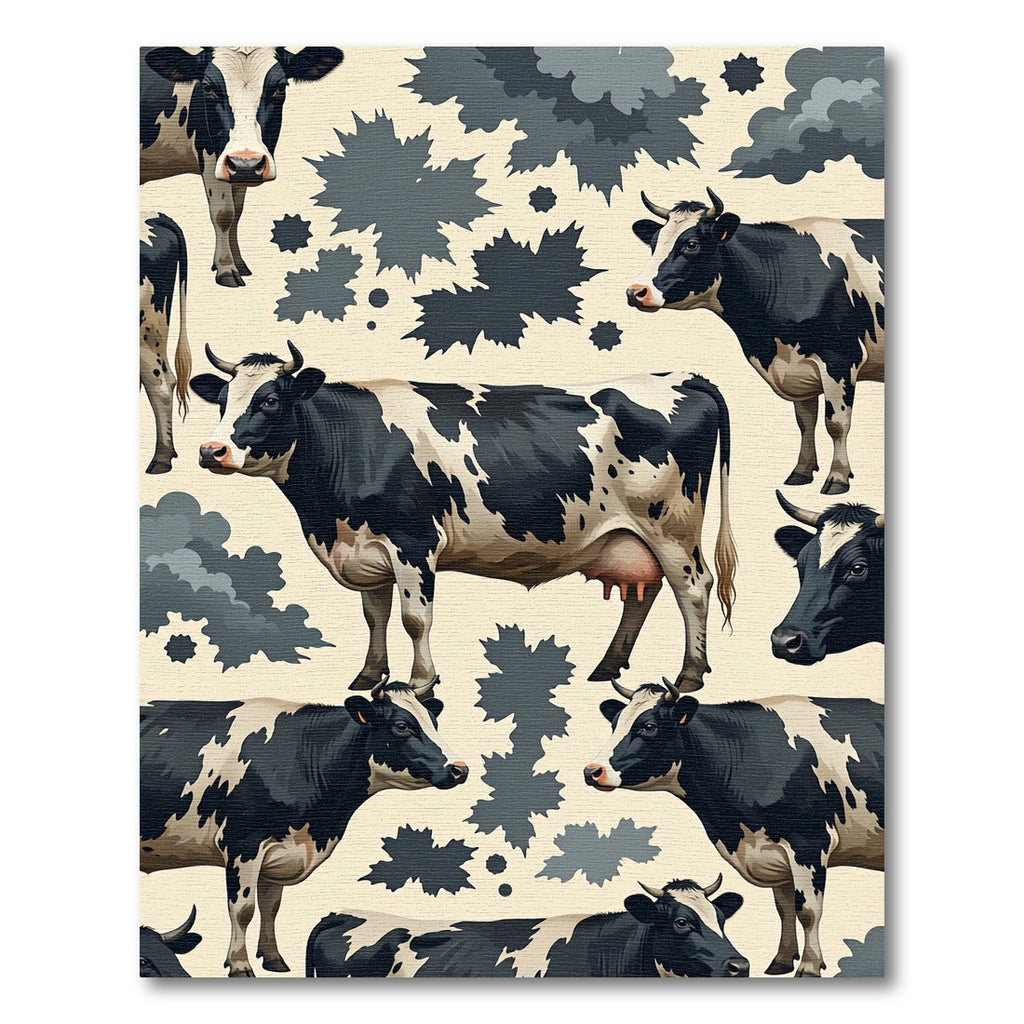 Black and White Farmhouse Cow Rug