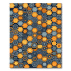 Amber and Slate Geometric Hexagon Mosaic Rug