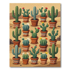 Desert Cactus Succulent Terracotta Garden Rug