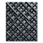 Monochrome Charcoal Geometric Lattice Grid Rug