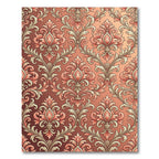 Coral Pink Ornate Scroll Medallion Rug