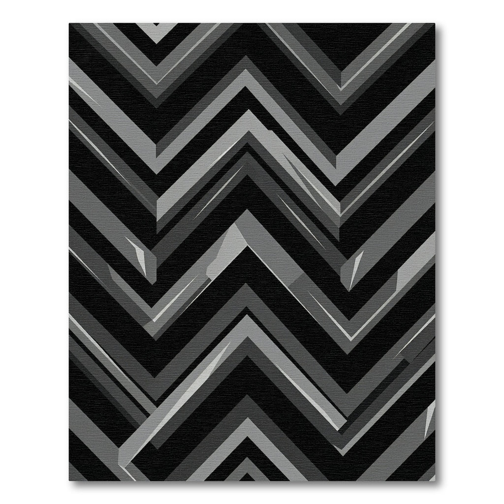 Modern Gray Monochrome Chevron Rug