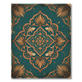 Teal Koi Fish Botanical Medallion Rug