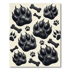 Black Claw Paw and Bone Graphic Rug