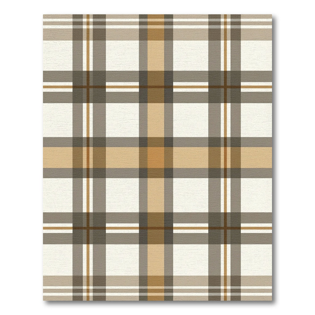 Brown Beige White Plaid Rug