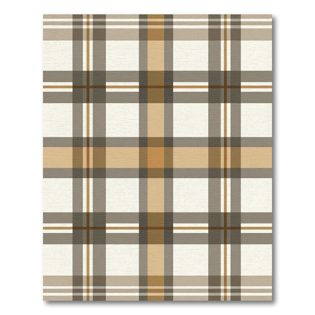 Brown Beige White Plaid Rug