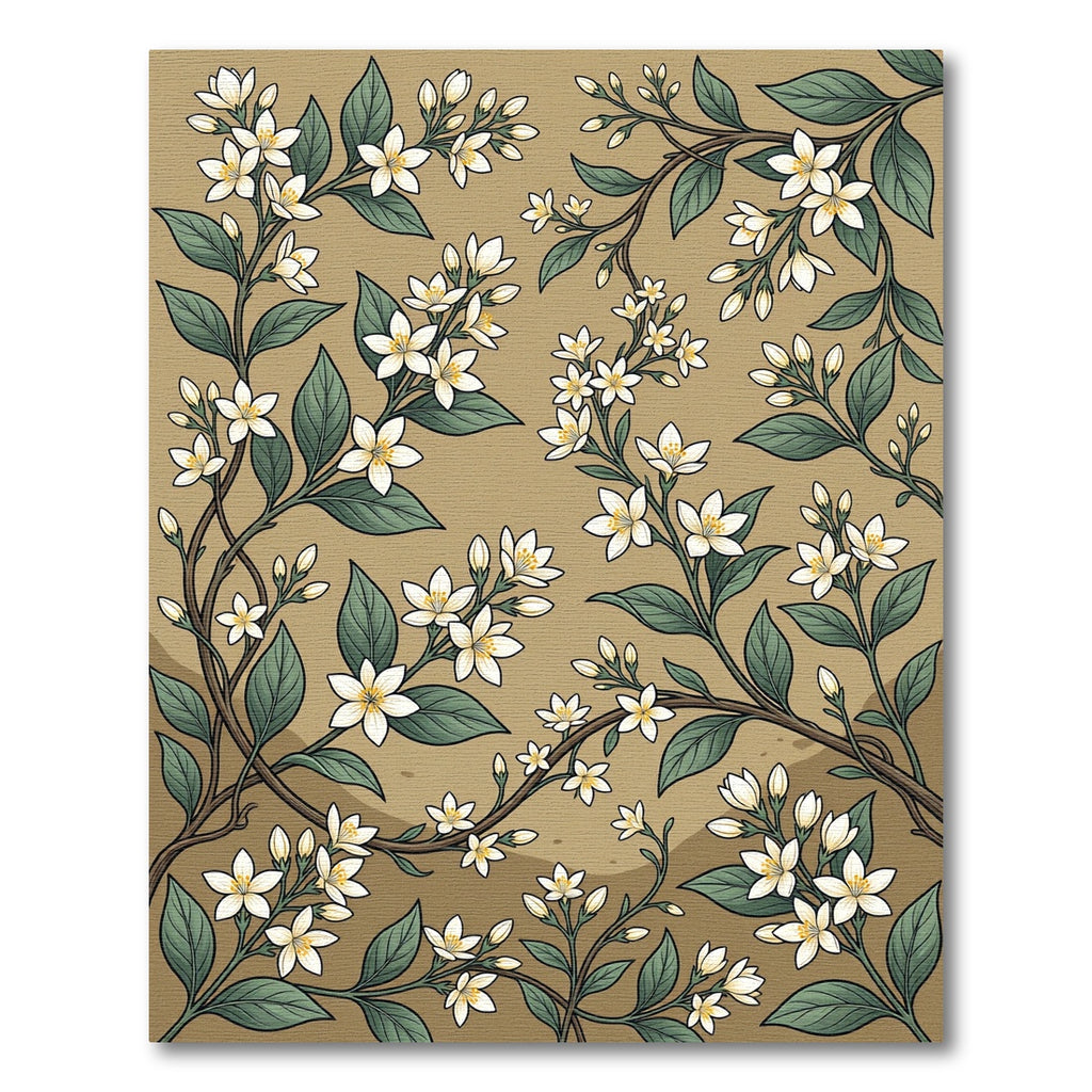 Creamy White Blossom Branch Composition Rug