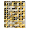 Golden Metallic Interwoven Woven Grid Rug