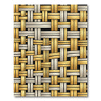 Golden Metallic Interwoven Woven Grid Rug