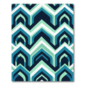 Deep Teal Arc Chevron Composition Rug