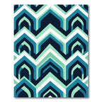 Deep Teal Arc Chevron Composition Rug