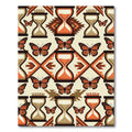 Terracotta Monarch Butterfly Hourglass Geometric Rug