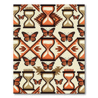 Terracotta Monarch Butterfly Hourglass Geometric Rug