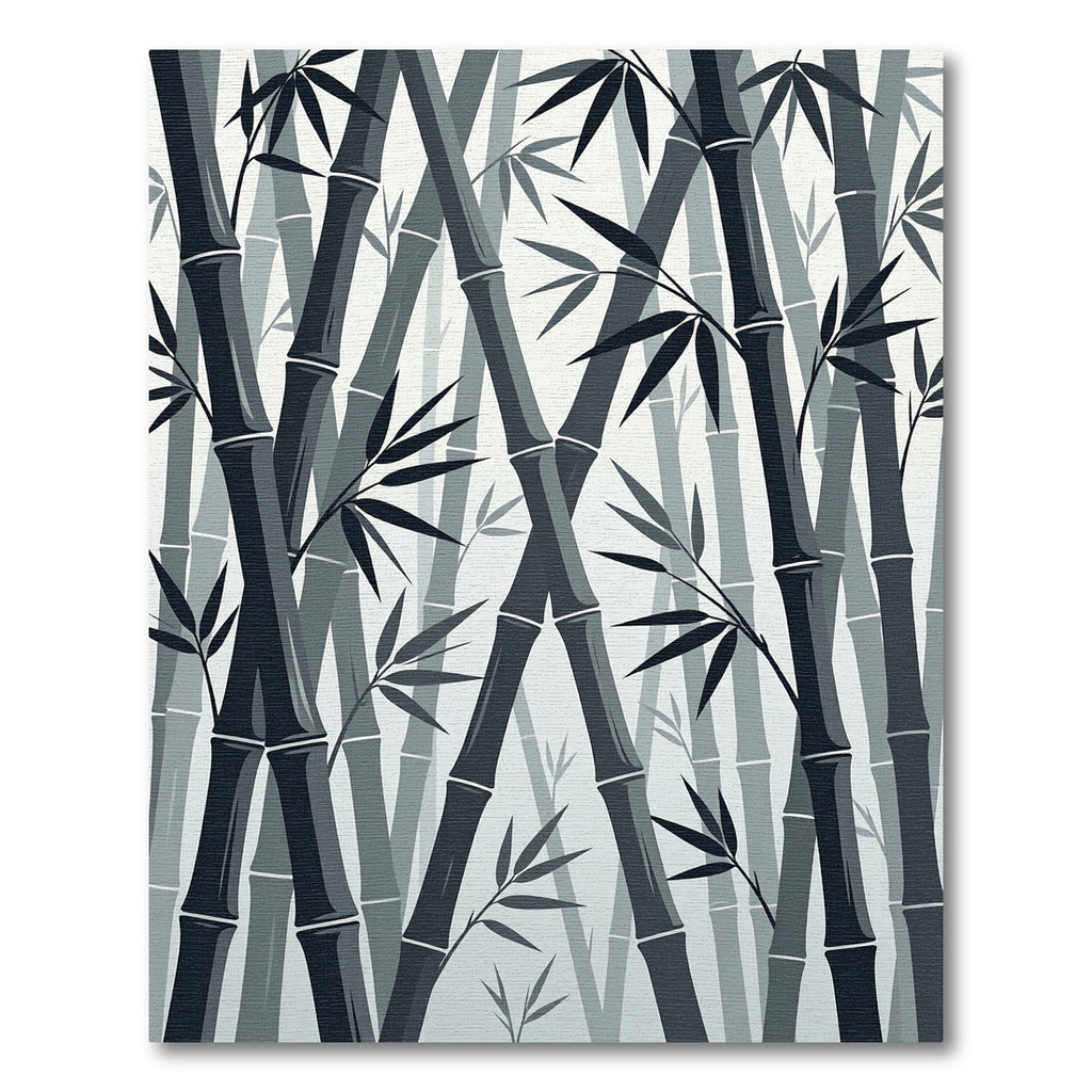 Monochrome Bamboo Forest Grove Rug
